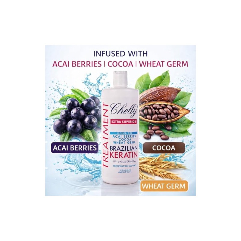 Chelly EXTRA SUPERIOR Brazilian Keratin Infused with ACAI BERRIES COCOA