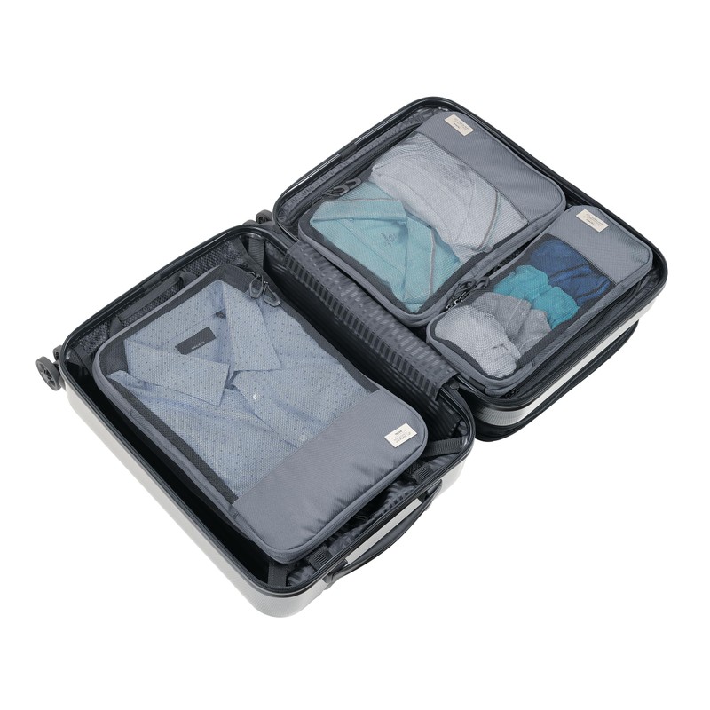 TROIKA Travel Compression Bags Set Blue Cycle Packing Cubes -