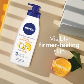 NIVEA NIVEA Q10+ Firming Body Lotion | With 2 antioxidants : Q10 coenzyme + Vitamin C for healthy looking skin | Quick Absorbing | Firmer Feeling Skin in 10 Days | For Dry to Very Dry Skin