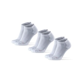 DANISH ENDURANCE Cushioned Ankle Running Socks for Long Distances, Anti-Blister, Men & Women, 3 Pack, White, 3-5