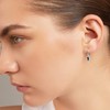 Sterling Silver Drop Hoop Earrings for Women, Small Silver Huggie