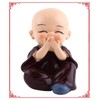 Tiiyee 4 Monks Figurine Statue, Little Monks Hear No Evil