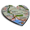 1 x Heart MDF Magnets - Newhaven Travel Holiday Map
