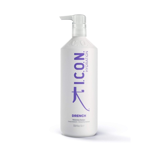 K I.C.O.N. I.C.O.N. Drench Moisturizing Shampoo, Salon-Quality Hair Care, 33.8-Ounce Bottle