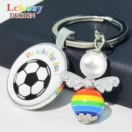 Luckeey Keyring Football Gifts for Boys, Filling Advent Calendar Football, Keyring Football Gifts for Birthday Christmas, Santa Claus Gifts Christmas Gifts for Children, a