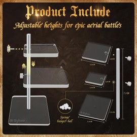 Byhoo DND Flying Miniatures Combat Risers, Adjustable Acrylic Platforms & Flight Stands for Epic Battles, Versatile DND Miniatures Display Risers, Essential DM Supplies & RPG Accessories