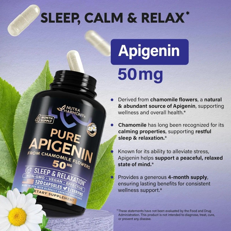 Nutra Harmony Apigenina 120 Cápsulas 50g Americano