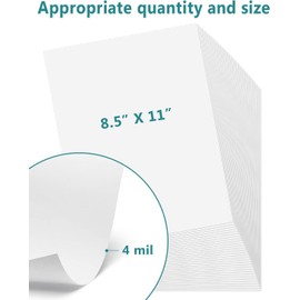 Gwybkq Premium Printable Vinyl Sticker Paper for Inkjet Printer,80 Sheets Matte White Waterproof Decal Paper, 8.5x11 inches,Dries Quickly and Holds Ink Beautifully