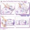 Toddler Nap Mat with Removable Pillow & Soft Minky Blanket,