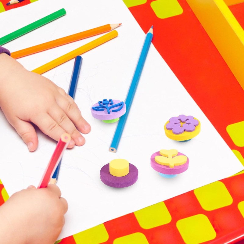 NUOBESTY 6pcs Painting Sponge Stamps Creative Flower Round Sponge Seals