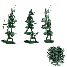 Rumyve 100pcs Plastic Toy Soldiers,Traditional Green Army Men Toy,Battlefield Weapon Accessories,Military War Games Action Figures Combat Force Model Playset