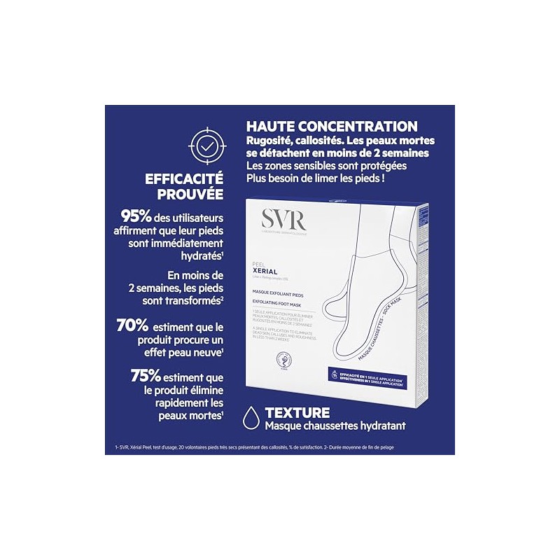 SVR Xerial Mascarilla para Pies Efecto Peeling para Piel Seca,