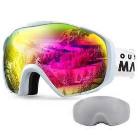 OutdoorMaster Ski Goggles with Cover Snowboard Snow Goggles OTG Anti-Fog for Men Women (Vlt 18.44％)