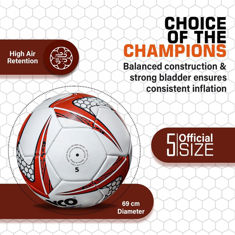 Synco Thunder Fußball – Größe 5 Trainings- & Spielball 3-lagiges