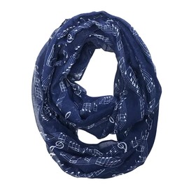 Wrapables® Lightweight Musical Notes Infinity Scarf, Blue