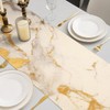 Table Runner Linen Table Runner Spring Abstract Art Beige Marble