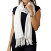 La Fiorentina Iconic Silver/Metallic Threads Scarf - Ivory/Silver Combo -