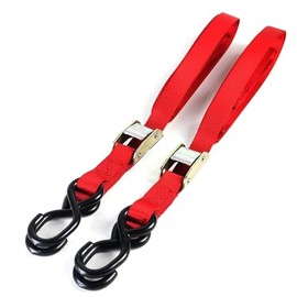 Heavy Duty Motorcycle Tie Down Straps Auto Lock Transport Bike Van Trailer 1.8M X 25mm 400kgs Breaking Strength x2 Pcs