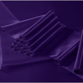 Manyshofu 12Pcs Satin Dark Purple Table Runner - 12 x 108 Inch Long Size, Party Table Runner Decor Bright & Smooth Wedding Decorations Table Runner for Banquet Chef Birthday Buffet Dinner Graduations