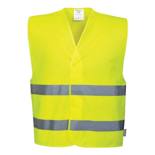 Portwest Two Reflective Stripes Hi-Vis Vest Size 4X/5X Yellow C474YER4X/5X