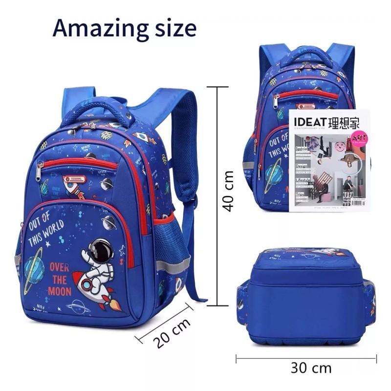 Cusangel Mochila escolar Cusangel 98653 color azul diseño astronauta