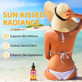 Tanning Drops 2 Pack, Drinkable Tanning Drops, Moisturizing Tanner for Face and Body, Enhancing Your Natural Skin Tone, for All Skin Types