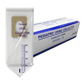 Endure Pediatric Urine Bag Collector, Sterile, 200 ml, Clear Pee Holder, for Urinary Incontinence for Children & Baby (100)