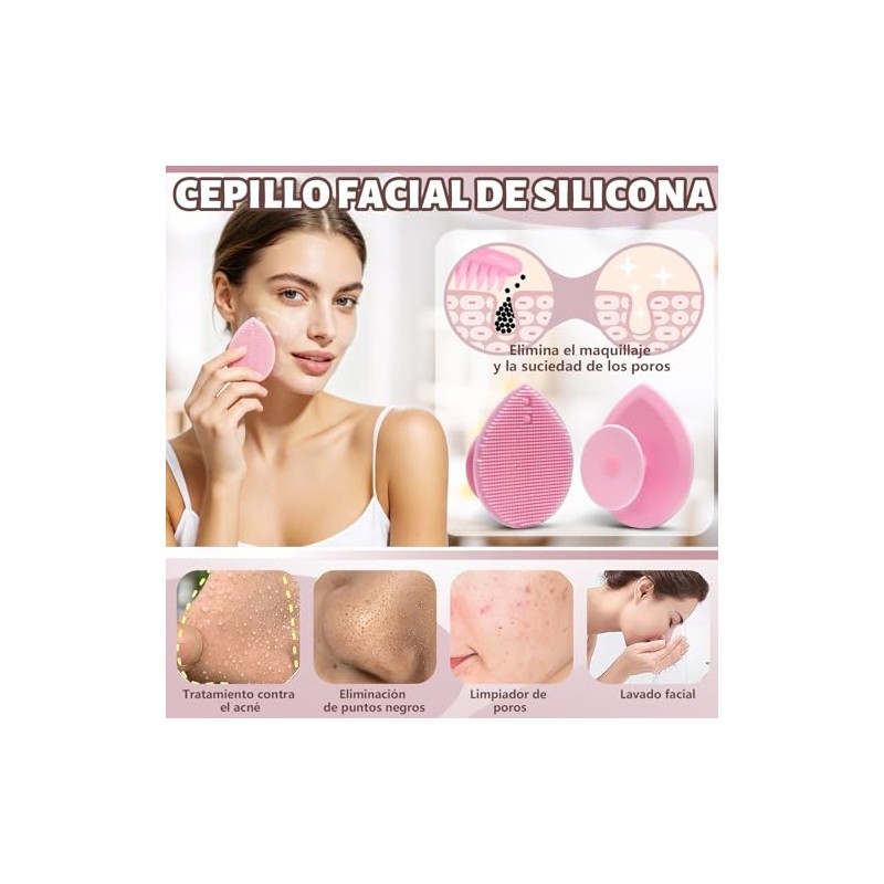 Kit de Cepillos Faciales para Drenaje Linfático y Cepillos de