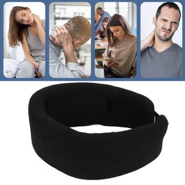 Foam Collar, Black, Adjustable Neck Support That Reduces Pressure, Comfortable, Lightweight, High Density for Workers for Sleeping (M)