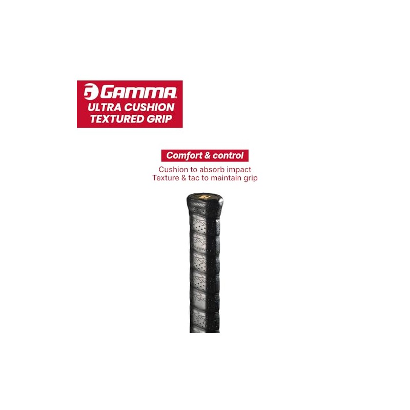 Gamma Sports Tennis Racquet Ultra Cushion Replacement Grips, Textured
