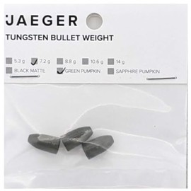Jaeger Fishing Bullet Leads for Finesse Montages Green Pumpkin Tungsten Bullet Weight, Weight/Content: 7.2 g / Pack of 3