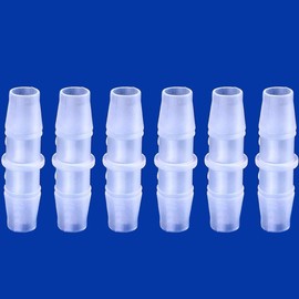 JoyTube Plastic 3/8” hose ID Barb pipe connectors Joint Splicer Mender Adapter Union Boat Water Air Aquarium O2 Fuel (pack of 6)