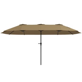 Outsunny 13 ft. Extra Large Patio Umbrella, UPF30+ Double Umbrella Outdoor Patio with Easy Crank Handle, Vents for Garden, Pool, Lawn, Coffee