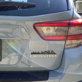 Byzee Forest to Mountain Range Trunk Decal Vehicle Sticker for Car fits Over Badge or Emblem on Trunk (9", Black)