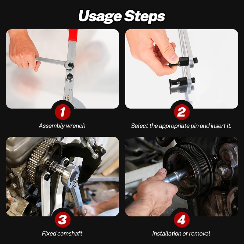 16PCS Pulley Holder Tool Set, Step Pin Wrench for Cam