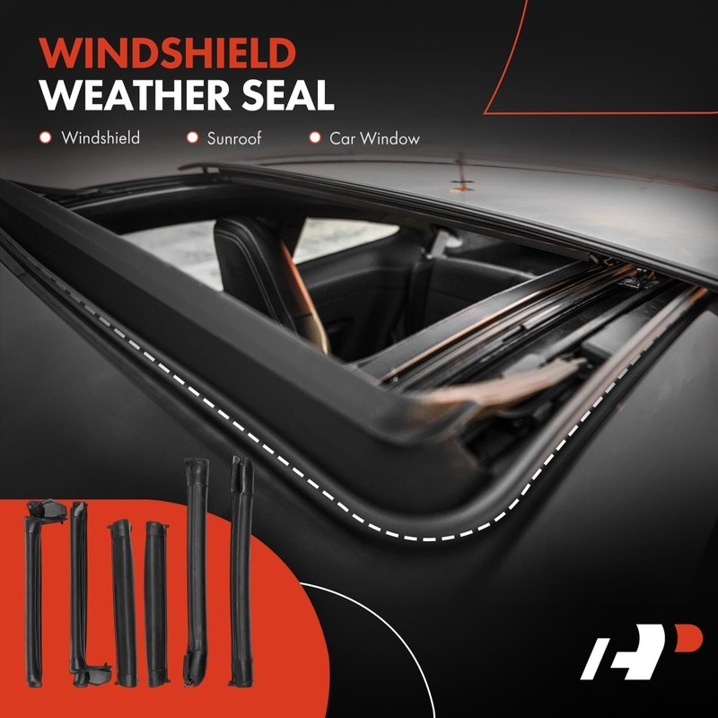 A-Premium 6PCS Front Center & Rear Roof Molding Trim Weather