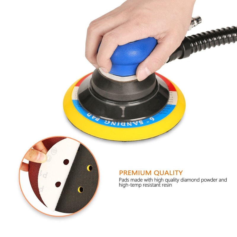 SPTA 100pcs 150mm Sanding Discs Pads, Hook and Loop 40#