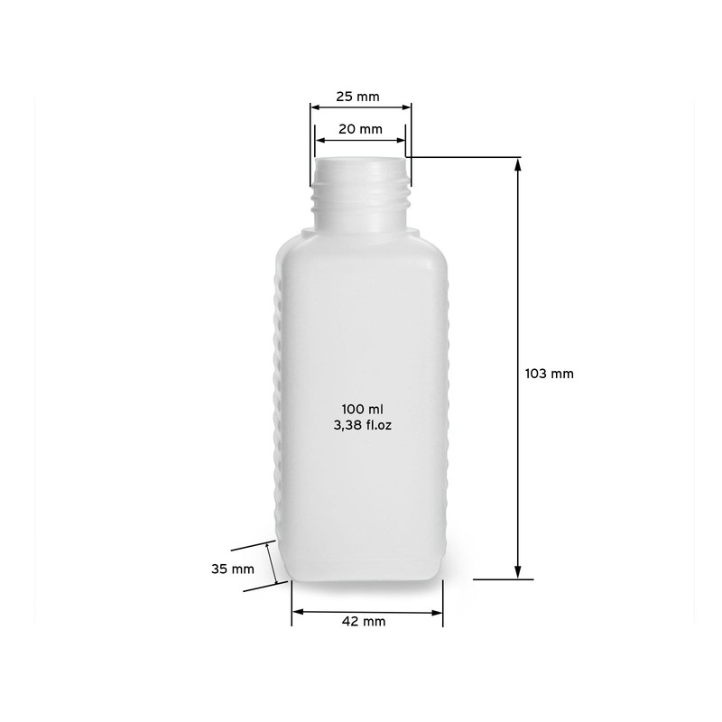 Octopus 10x 100 ml plastic bottles, HDPE plastic bottles with