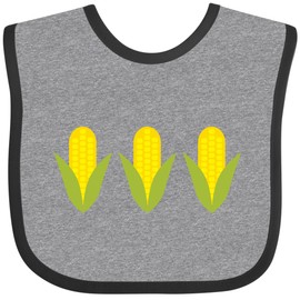 inktastic Corn Lover Baby Bib Heather and Black 357ac