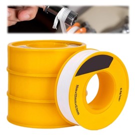 FeelGlad 4 Rolls Plumbers Tape 15m x 12mm Good Sealing Teflon Tape Thread Seal Tape, for Home Shower Head, Water Pipe Sealing and Leakage of Pipes(White)