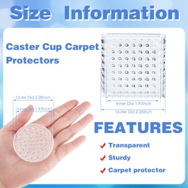 Carpet Protector Spiked Caster Cups Plastic Caster Cups Round and Square Comfortable Touch Caster Cup Spiked Furniture Cup for Sofas, Tables, Chairs Offices Bookcases Other Furniture (18)