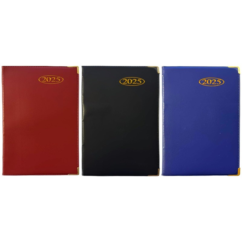 2025 Pocket Week To View Padded Diary Metal Corner Case