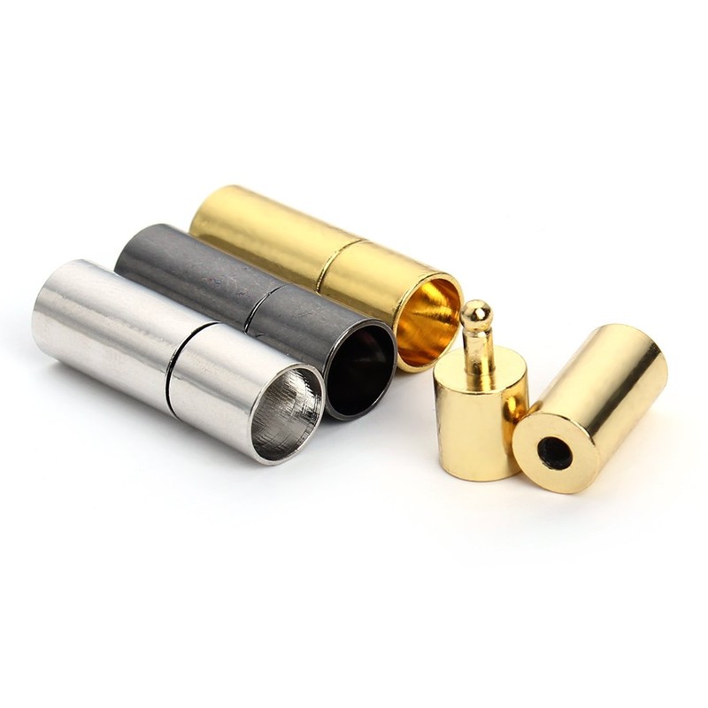 Linsoir beads Strong Cylinder Bayonet Push Clasps Brass Cord Ends