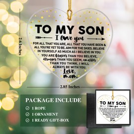 Son Gift from Mom Christmas Ornament, Christmas Ornament for Son Birthday Graduation Keepsake Gift, Best Son Ever Gifts, I Will Always Be with You
