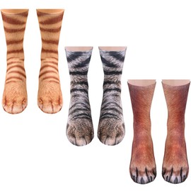 NDLBS Funny 3 Pack 3D Animal Socks Christmas Gifts Stocking Stuffers for Adult Teens Women Men Gag White Elephant Gift