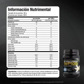 Evolution Proteina Suero De Leche (whey) Wp100 800 G Sabores Sabor Vainilla                                                                           
