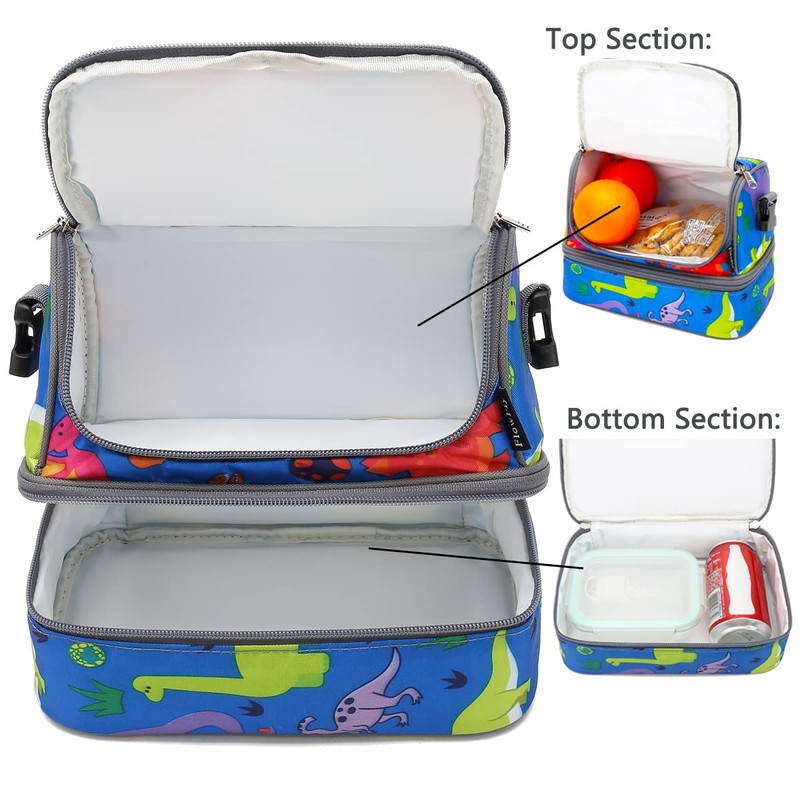 FlowFly Double Decker Cooler Insulated Lunch Bag Large Tote for