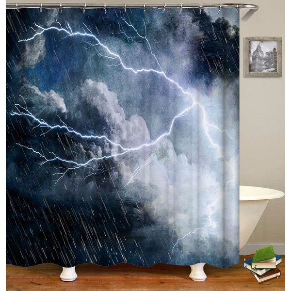 HUAZIYU Dark Clouds in The Sky Heavy Rain Thunder and