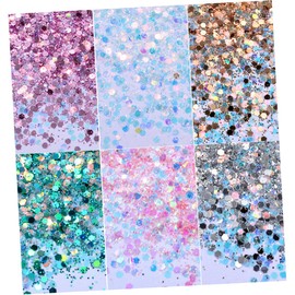 Ipetboom DIY Nail Art Accessories 6 Piece Nail Flakes Shimmer Glitter Sequins for Face Body