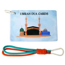 OCQOTAT 20 Umrah Dua Cards, Step-by-Step Guide, Prayers & Supplications, Flashcards, Umrah Mubarak Gift, Islamic Dua Reminder Cards, Convenient Carrying Strap, Perfect for Umrah Pilgrims